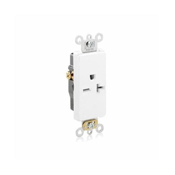Leviton 20 Amp, 125 Volt, Nema 520R, Single Receptacle White 16351W